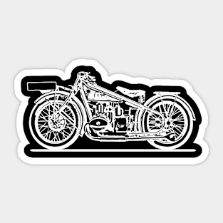 R63 Bike White Sketch Art Sticker